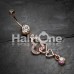 Rose Gold Alluring Jeweled Heart Belly Button Ring
