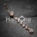 Rose Gold Journey Tier Sparkle Belly Button Ring