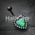 Colorline Opal Heart Essentia Belly Button Ring