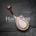 Rose Gold Opal Avice Belly Button Ring