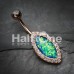 Rose Gold Opal Diamante Belly Button Ring