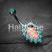 Opulent Opal Turquoise Belly Button Ring