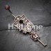 Vintage Boho Victorian Lock and Key Belly Button Ring