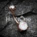 Rose Gold Opal Sparkle Prong Set Belly Button Ring