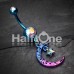 Colorline Filigree Moon Star Sparkle Belly Button Ring