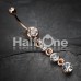 Rose Gold Journey Sparkle Belly Button Ring