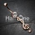 Rose Gold Treble Clef Sparkle Belly Button Ring