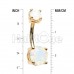 Golden Opalescent Brilliant Sparkle Gem Prong Set Belly Button Ring