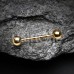 Gold Plated Basic Steel Nipple Barbell