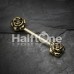 Golden Vintage Rose Flower Nipple Barbell Ring
