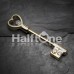 Golden Heart Key Nipple Barbell Ring