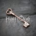 Rose Gold Heart Key Nipple Barbell Ring