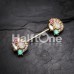 Golden Sparkle Opal Medley Nipple Barbell Ring