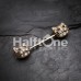 Golden Kitty Cat Multi-Gem Nipple Barbell Ring