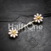 Golden Spring Blossom Flower Nipple Barbell Ring