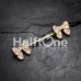Golden Dainty Bow-Tie Sparkle Nipple Barbell Ring