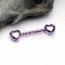 Purple Classic Heart Nipple Barbell Ring