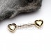  Golden Classic Heart Nipple Barbell Ring