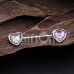 Glitter Opal Heart Inlay Nipple Barbell Ring