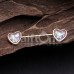 Golden Glitter Opal Heart Inlay Nipple Barbell Ring
