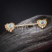 Golden Victorian Filigree Heart Nipple Barbell Ring
