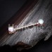 Rose Gold Revo Double Prong Gem Nipple Barbell Ring