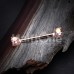 Rose Gold Double Prong Brilliant Sparkle Gem Nipple Barbell Ring