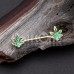Golden Marijuana Sativa Cannabis Pot Leaf Nipple Barbell Ring