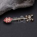 Golden Kiss of Death Nipple Barbell Ring