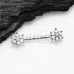 Illuminating Moonstone Spring Flower Prong Set Nipple Barbell Ring