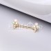 Golden Ice Scream Scoop Cone Gem Nipple Barbell Ring