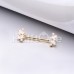 Golden Tile Baguette Gem Nipple Barbell Ring