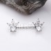 Cubic Elegant Gem Setting Nipple Barbell Ring