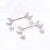 Double Moon Twinkle Star Dangle Nipple Barbell Ring