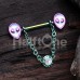 Out of this World Alien Dangle Chain Nipple Barbell Ring