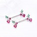 Cherries Cherry Heart Drop Nipple Barbell Ring