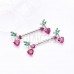 Cherry Heart Drop Nipple Barbell Ring