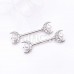 Double Moon Pearl Nipple Barbell Ring