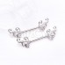 Butterfly Wings CZ Nipple Barbell Ring