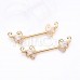 Golden Butterfly Wings CZ Nipple Barbell Ring