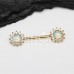 Golden Vintage Pacific Opal Burst Nipple Barbell Ring