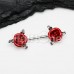 Classic Blooming Roses Nipple Barbell Ring
