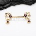 Golden Celestial Moon Star Dangle Nipple Barbell Ring