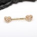 Golden Dainty Pearl Heart Nipple Barbell Ring