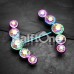 Colorline Sparkle Ray Multi-Gem Nipple Ring