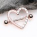 Rose Gold Opal Heart Nipple Shield Ring