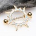 Gold Illuminating Sun Nipple Shield Ring