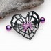 Black Spiderweb Heart Nipple Shield Ring