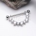 Elegant Gem Drop Dangle Nipple Shield Ring