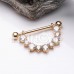 Golden Elegant Gem Drop Dangle Nipple Shield Ring